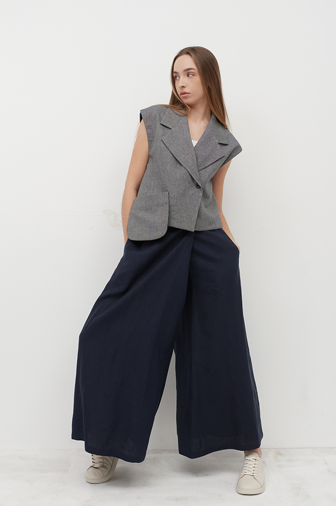 Камізелька з великою кишенею сіро-синій (КА 73/12)